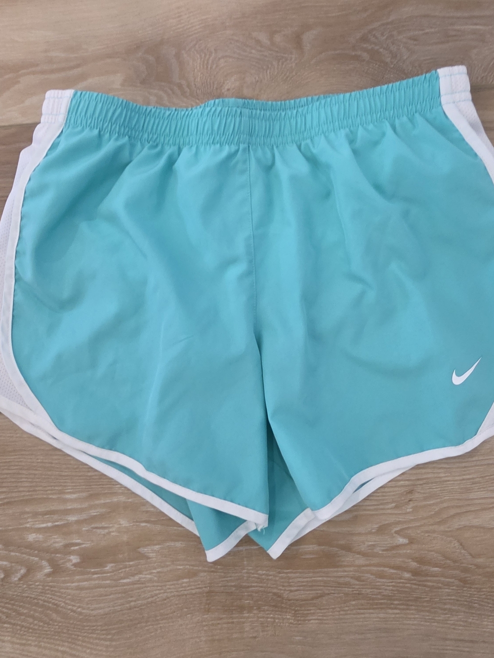 Nike Girls Teal Athletic Shorts with White Trim Size YL